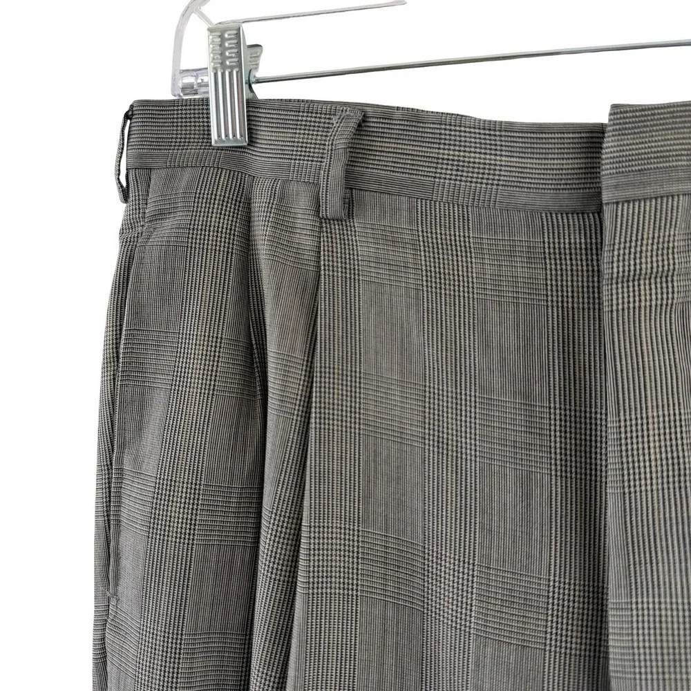 Vintage Cricketeer 2 Piece Suit Mens L Gray Plaid Double Breasted 34x31 USA 90s
